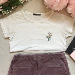 brandy melville flower embroidery top